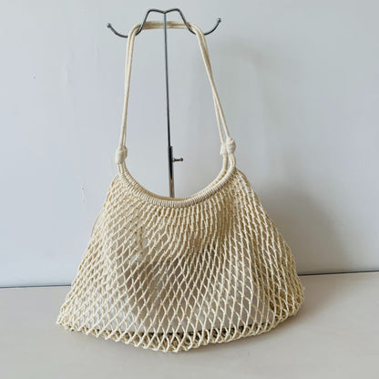 Cotton Woven Drawstring Bucket Bag