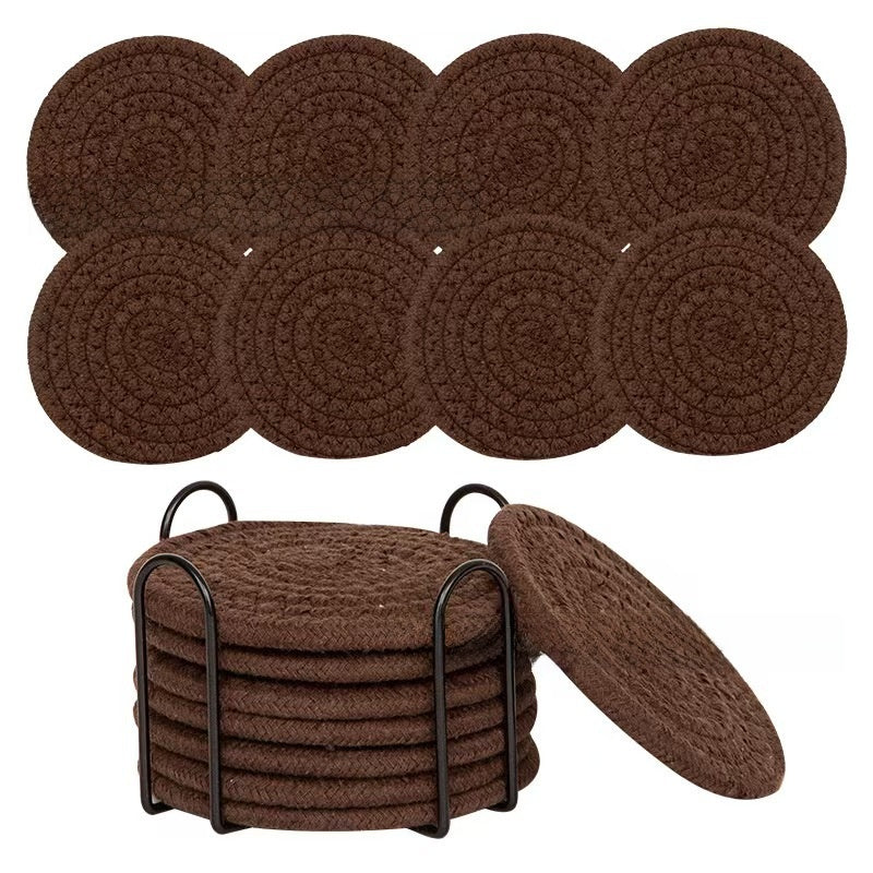 Cotton Woven Round Heat Insulation Coaster Placemat