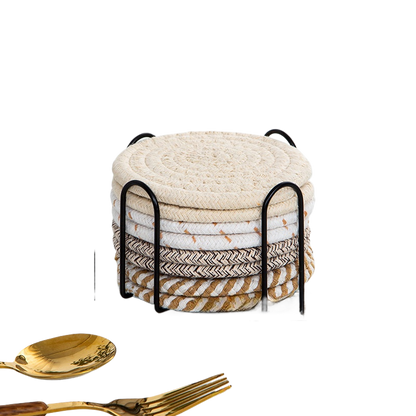 Cotton Woven Round Heat Insulation Coaster Placemat