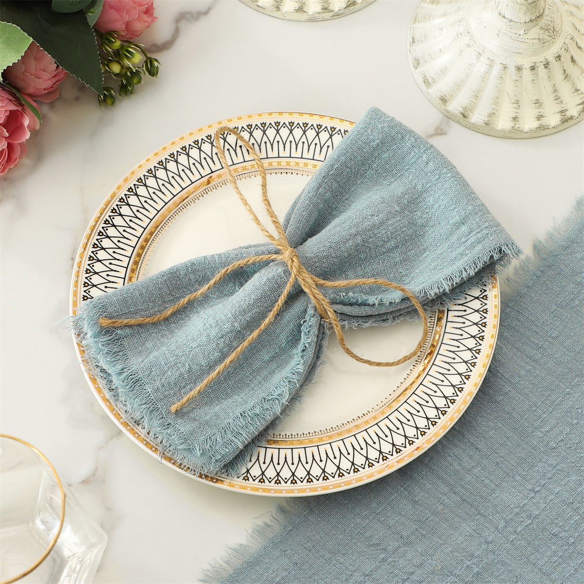 Cotton Wrinkled Raw Edge Napkin Placemat
