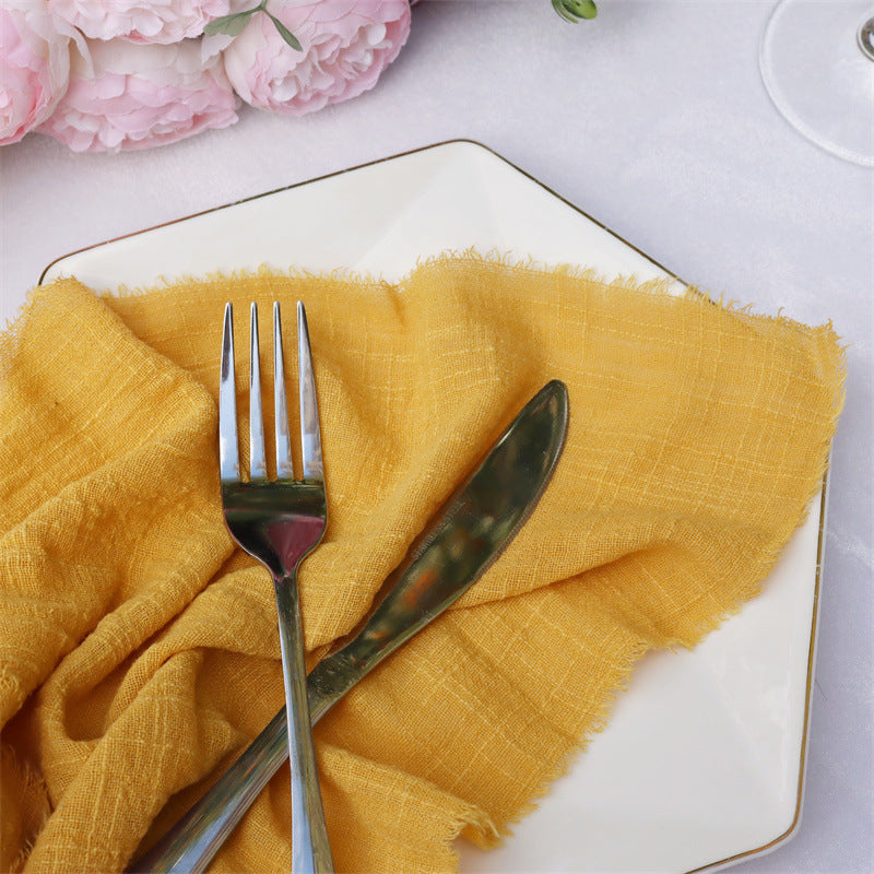 Cotton Wrinkled Raw Edge Napkin Placemat