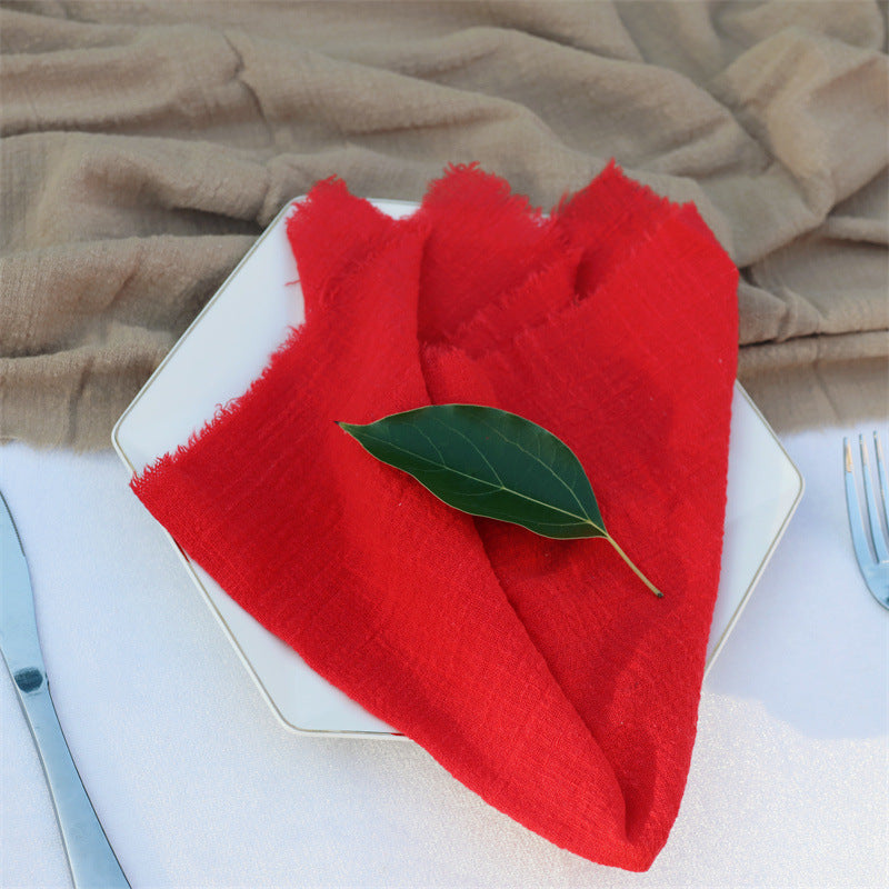Cotton Wrinkled Raw Edge Napkin Placemat
