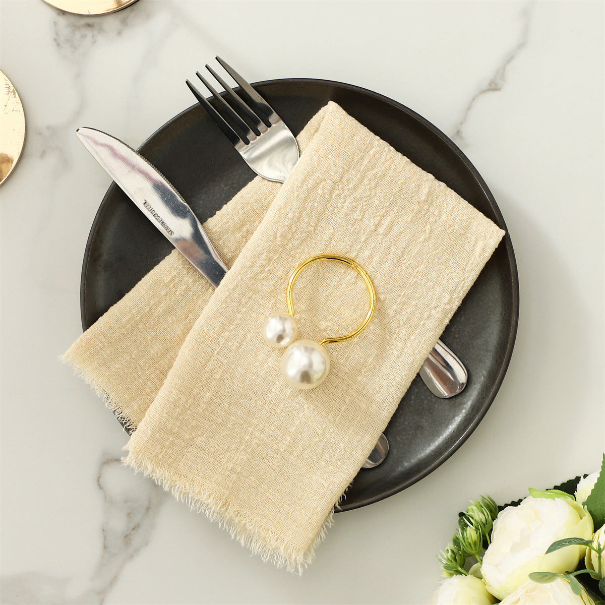 Cotton Wrinkled Raw Edge Napkin Placemat
