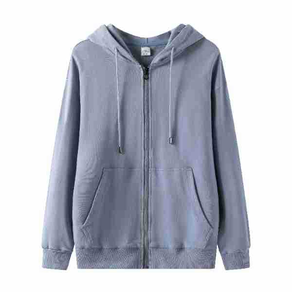 Cotton Zip Up Hooded Sweatshirt
