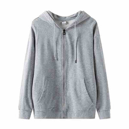 Cotton Zip Up Hooded Sweatshirt