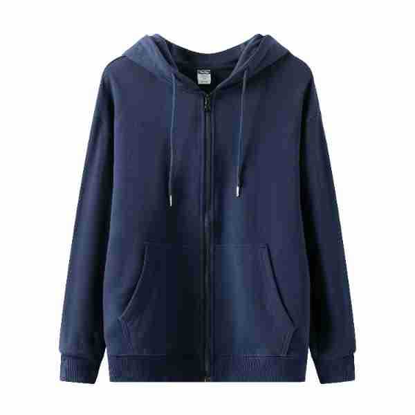 Cotton Zip Up Hooded Sweatshirt