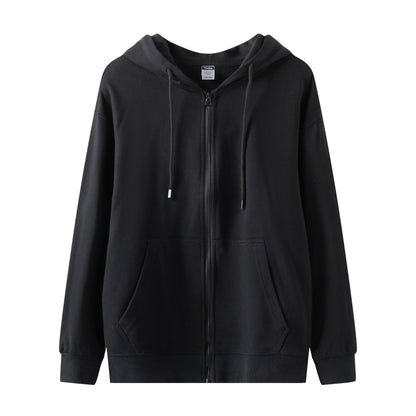 Cotton Zip Up Hooded Sweatshirt