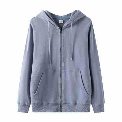 Cotton Zip Up Hooded Sweatshirt