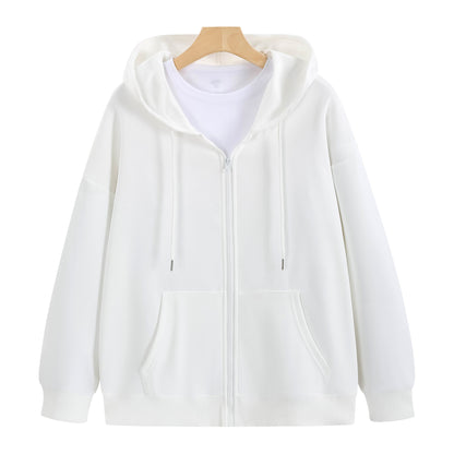 Cotton Zip Up Hooded Sweatshirt