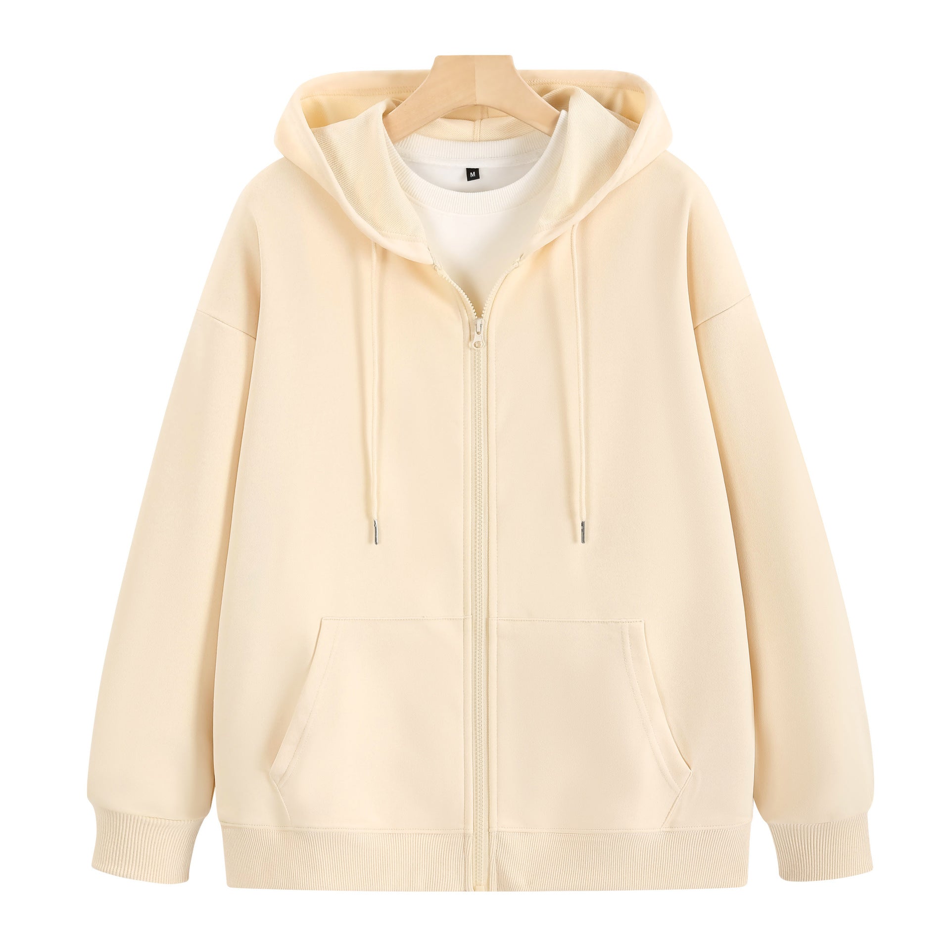 Cotton Zip Up Hooded Sweatshirt
