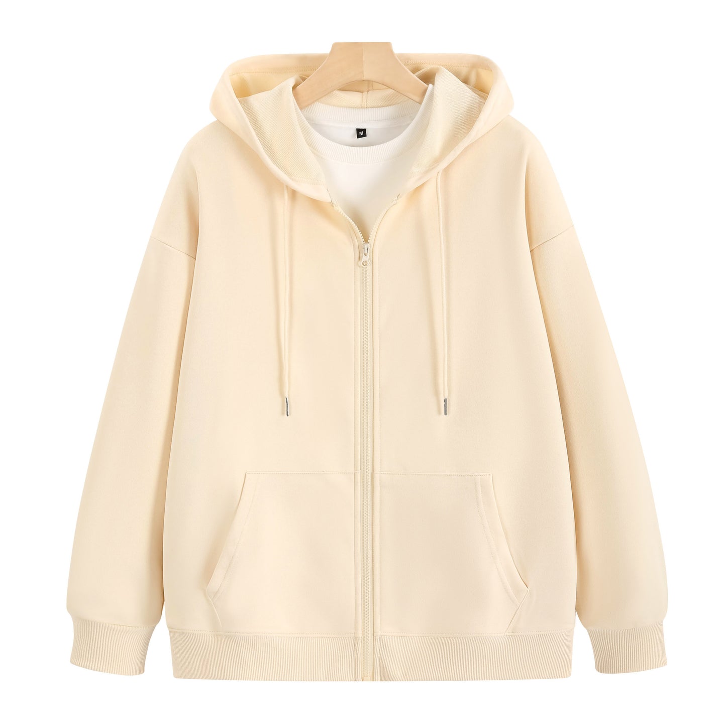 Cotton Zip Up Hooded Sweatshirt
