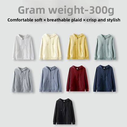 Cotton Zip Up Hooded Sweatshirt