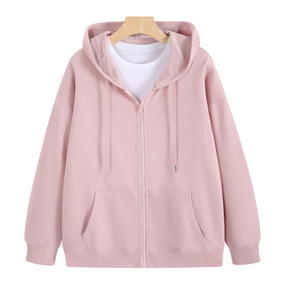 Cotton Zip Up Hooded Sweatshirt