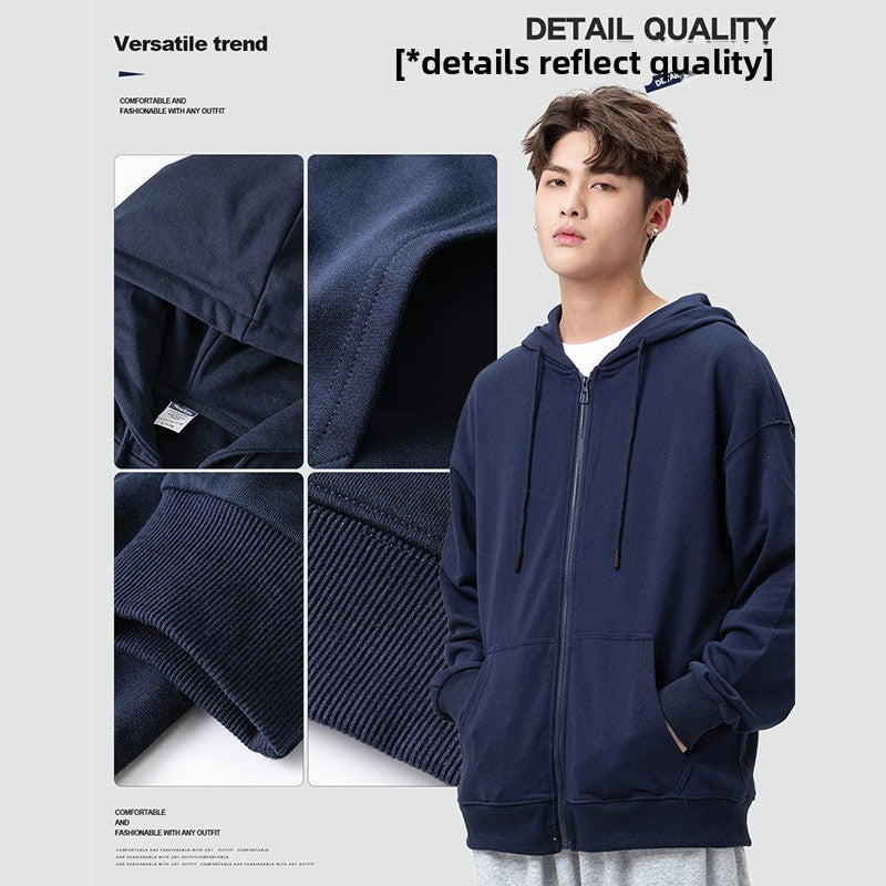 Cotton Zip Up Hooded Sweatshirt