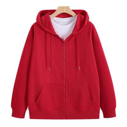 Cotton Zip Up Hooded Sweatshirt