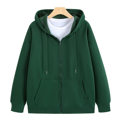 Cotton Zip Up Hooded Sweatshirt
