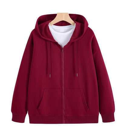 Cotton Zip Up Hooded Sweatshirt