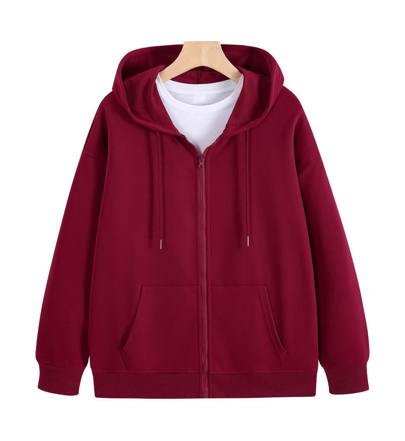 Cotton Zip Up Hooded Sweatshirt
