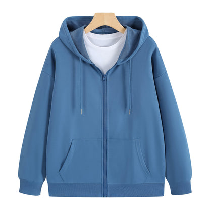 Cotton Zip Up Hooded Sweatshirt