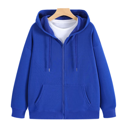 Cotton Zip Up Hooded Sweatshirt