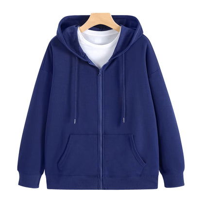 Cotton Zip Up Hooded Sweatshirt