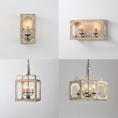 country wooden wall lamp