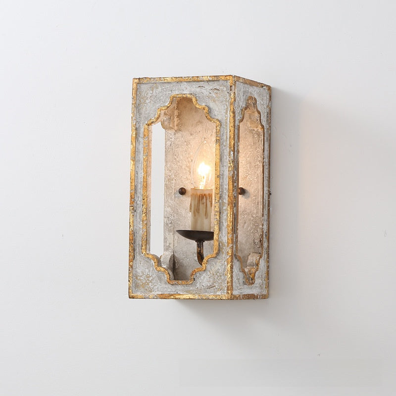 country wooden wall lamp