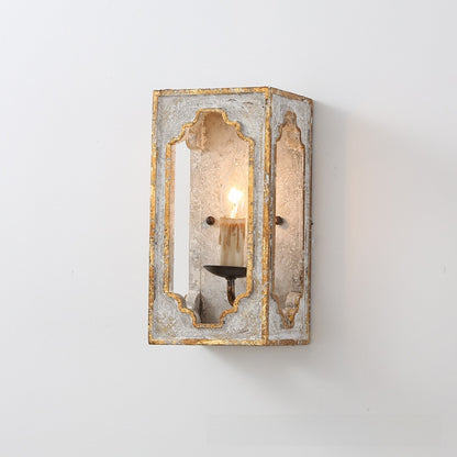 country wooden wall lamp