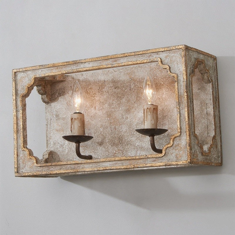 country wooden wall lamp
