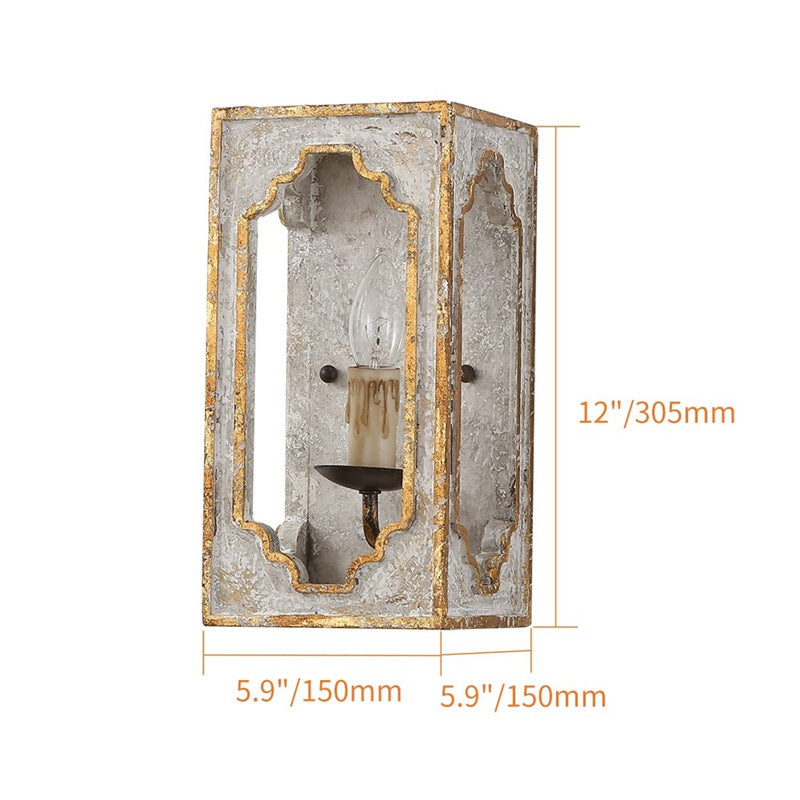 country wooden wall lamp