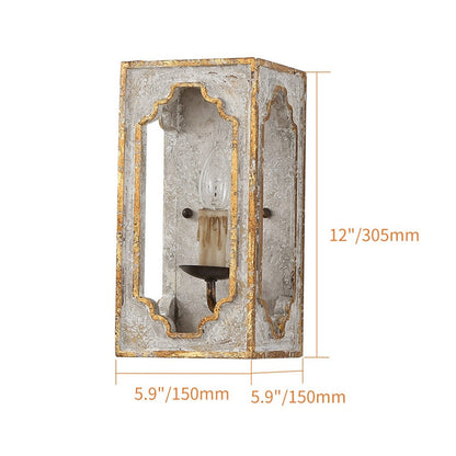 country wooden wall lamp