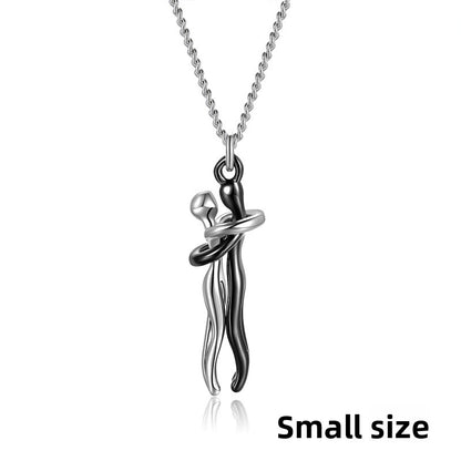 Couple Embrace Pendant Necklace