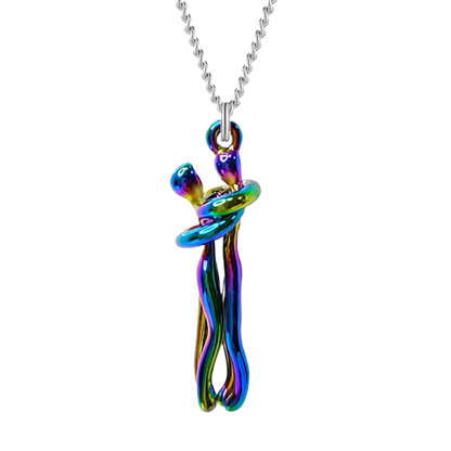 Couple Embrace Pendant Necklace