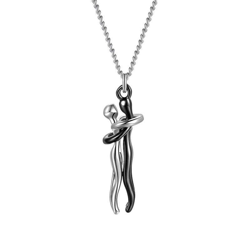 Couple Embrace Pendant Necklace