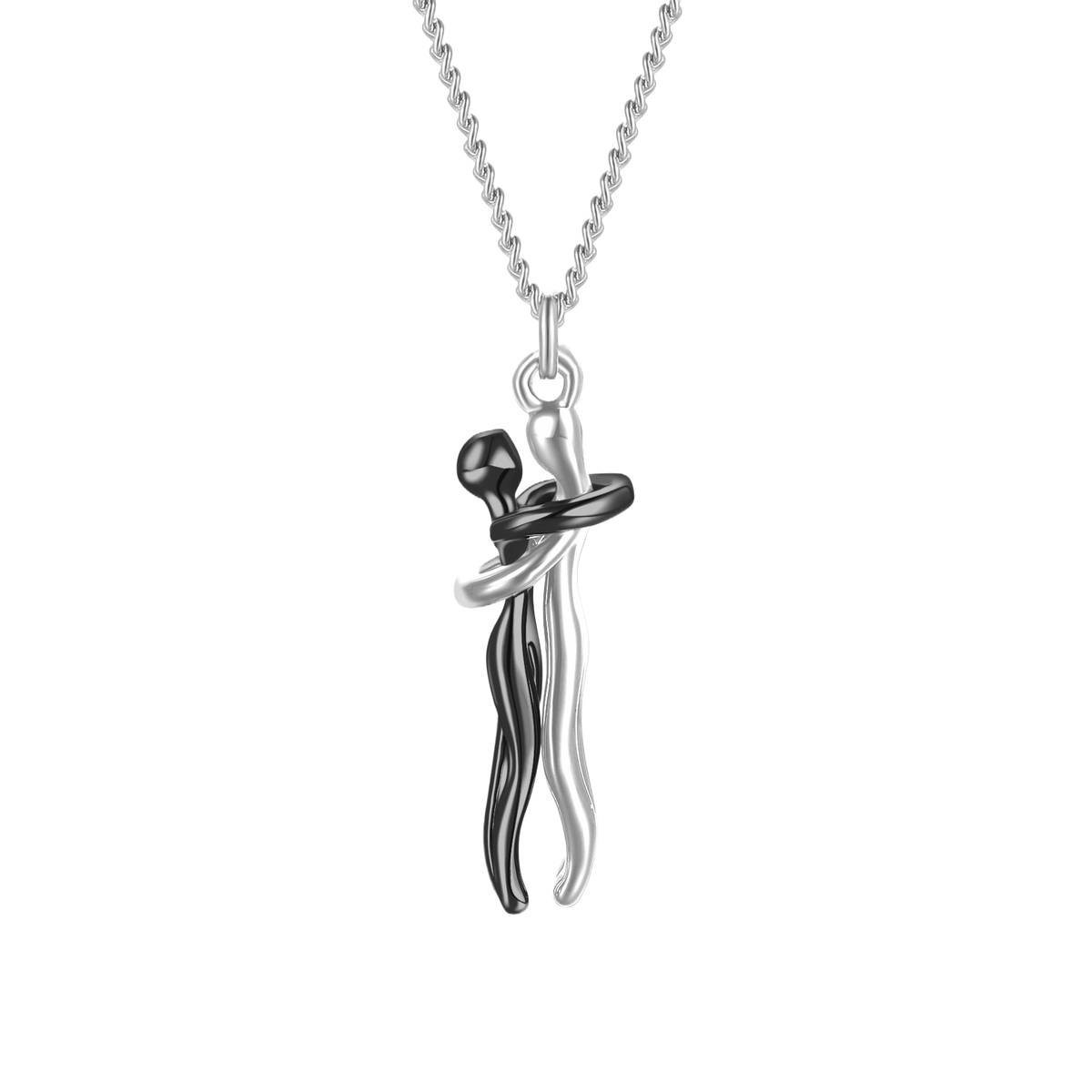Couple Embrace Pendant Necklace