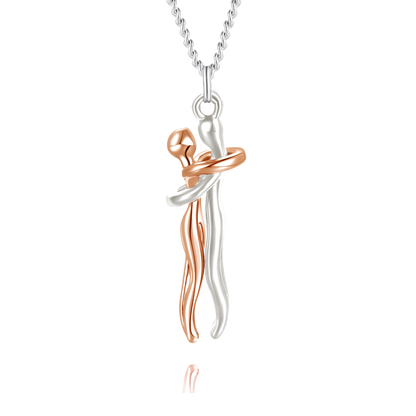 Couple Embrace Pendant Necklace
