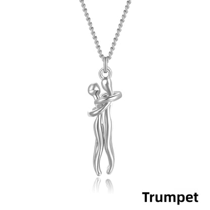 Couple Hugging Necklace