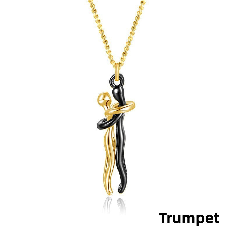 Couple Hugging Necklace