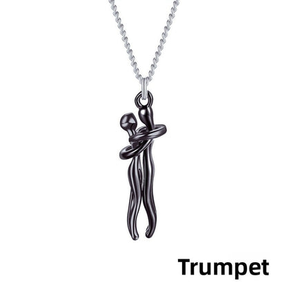 Couple Hugging Necklace
