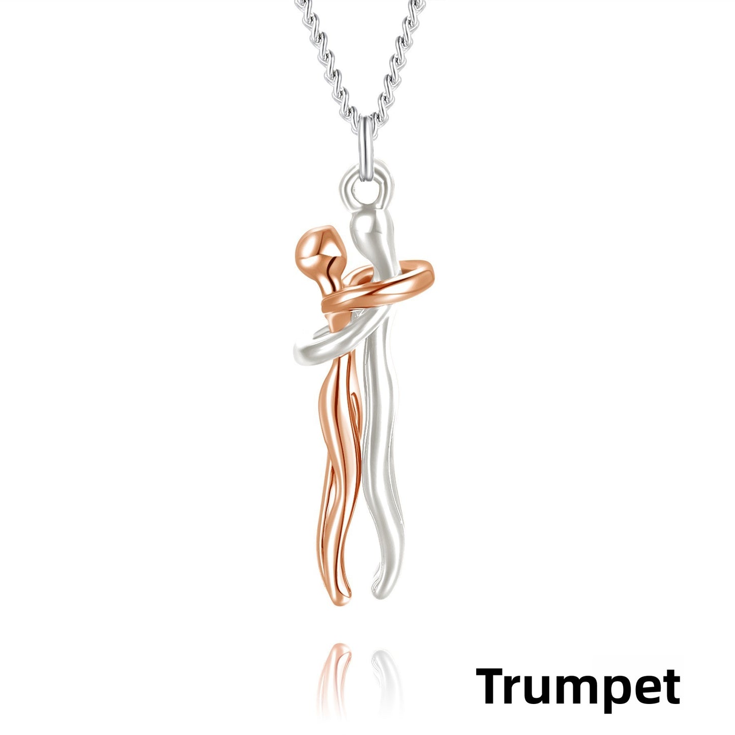 Couple Hugging Necklace