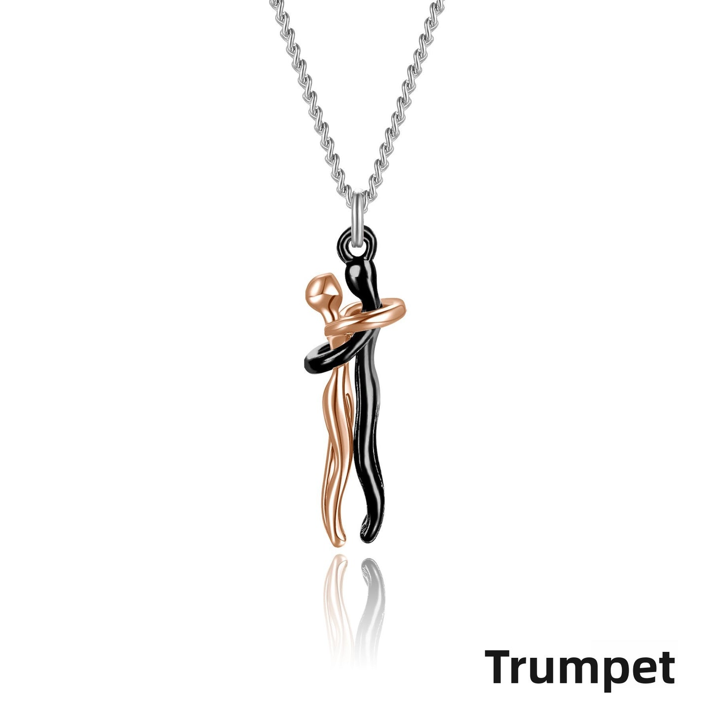 Couple Hugging Necklace