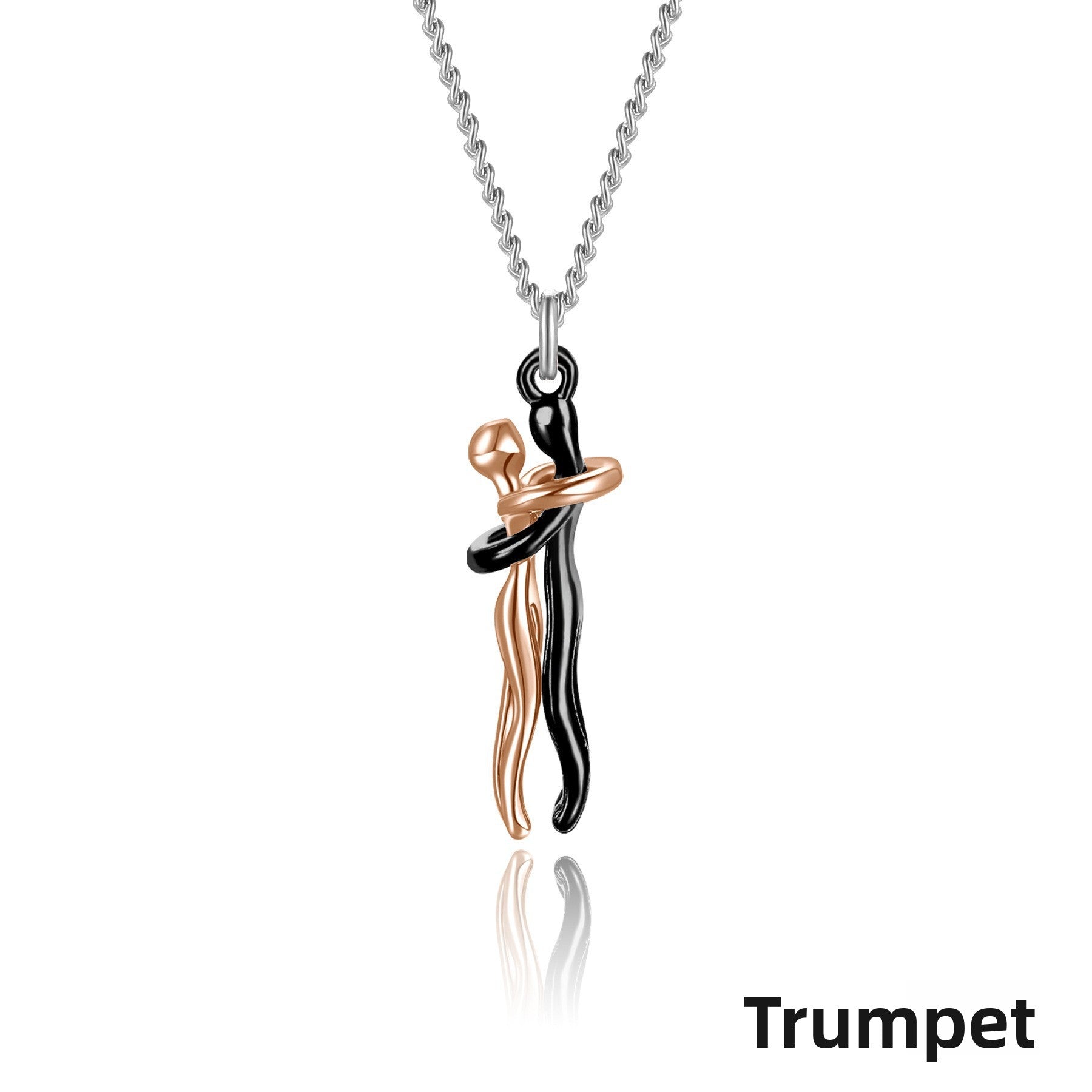 Couple Hugging Necklace
