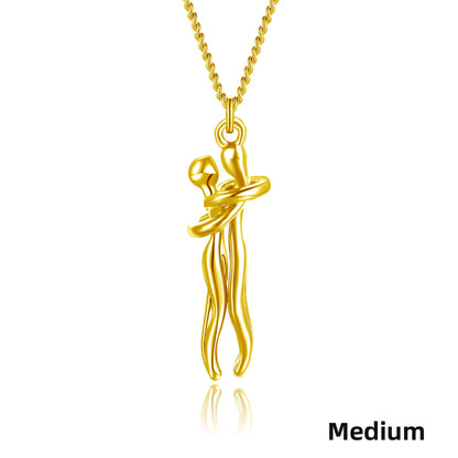 Couple Hugging Necklace