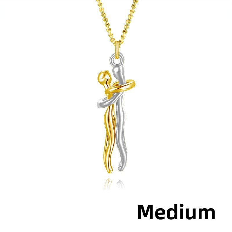 Couple Hugging Necklace