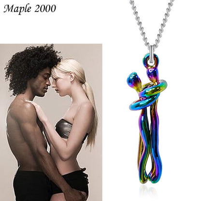 Couple Hugging Necklace