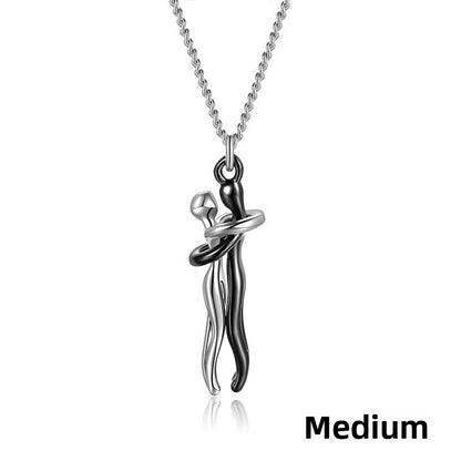 Couple Hugging Necklace