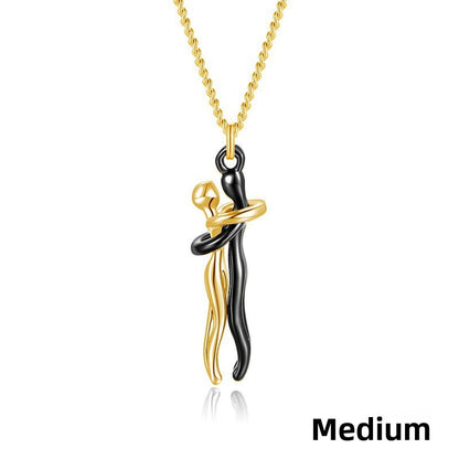 Couple Hugging Necklace
