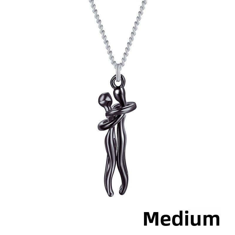 Couple Hugging Necklace