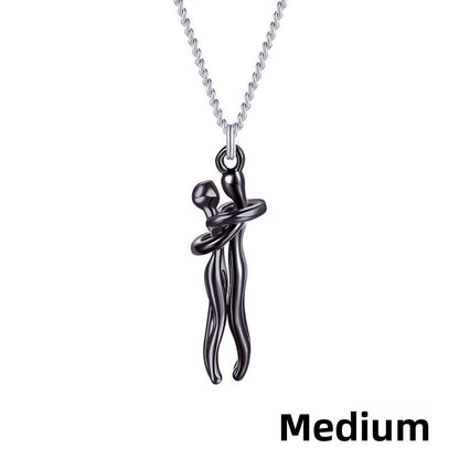 Couple Hugging Necklace