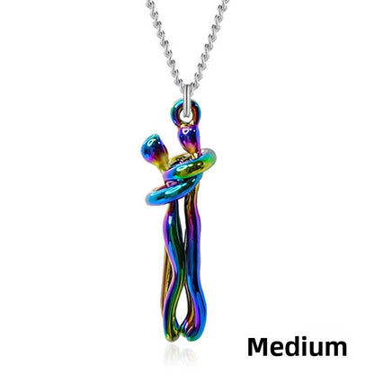 Couple Hugging Necklace
